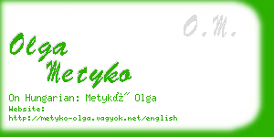 olga metyko business card